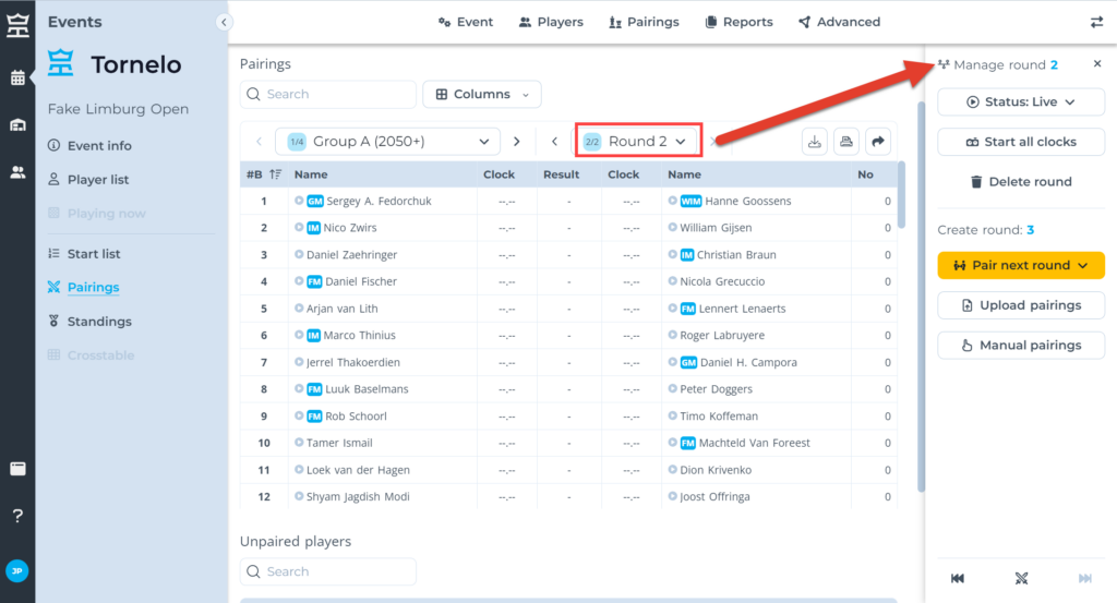 Pairing new rounds and updating existing rounds has never been easier