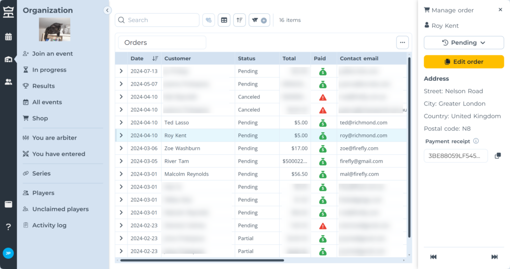 Order management 