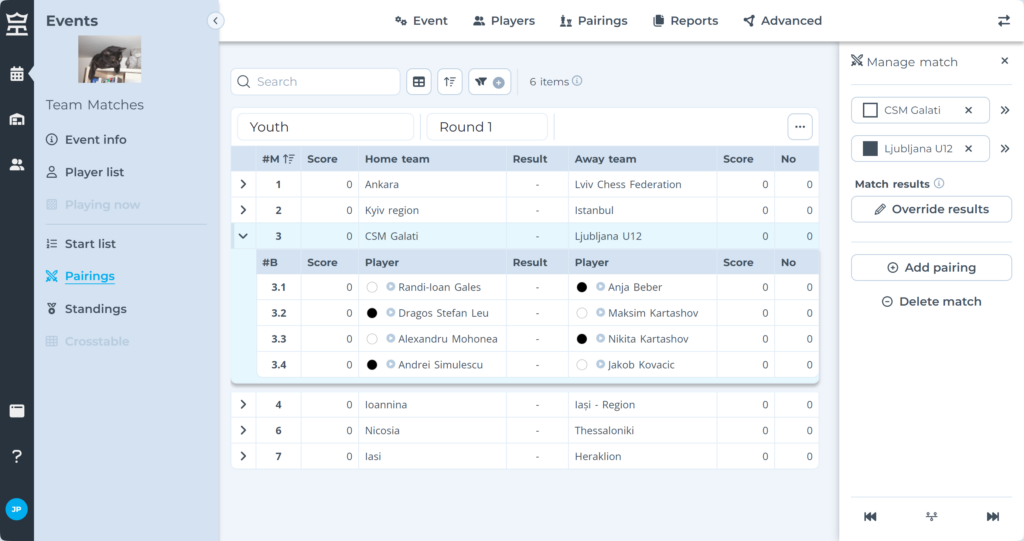 Running team tournaments on Tornelo is easy and gives you full control